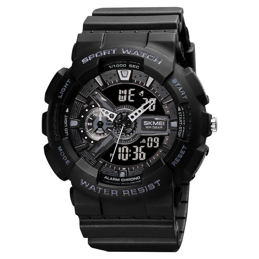 Skmei liderado por thock digital Men Quartz Analog Black Gold Electronic Wrist Relógio Masculino g Relógio de plástico à prova d'água