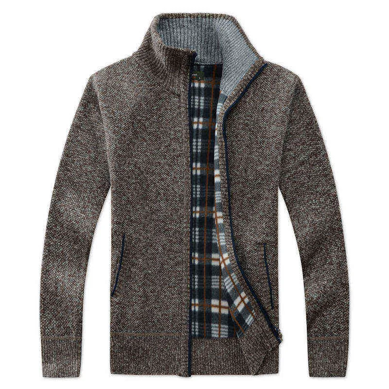 Herbst und Winter Pullover Männer lose Freizeit Wolle synthetische Pelz Reißverschluss Strickjacke Verdickung warme hübsche Jacke Mantel 211221