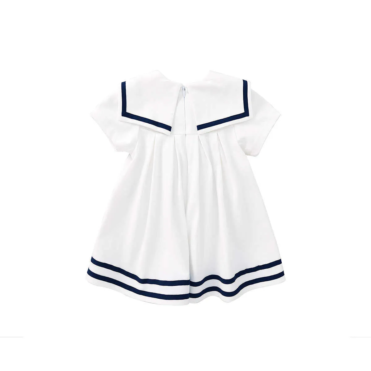 Pureborn Toddler Baby Baby Girl Sailor Robe Bowknot Sailor Collier Summer Coton Cotton Beach Holiday Baby Girl Vêtements Q0716