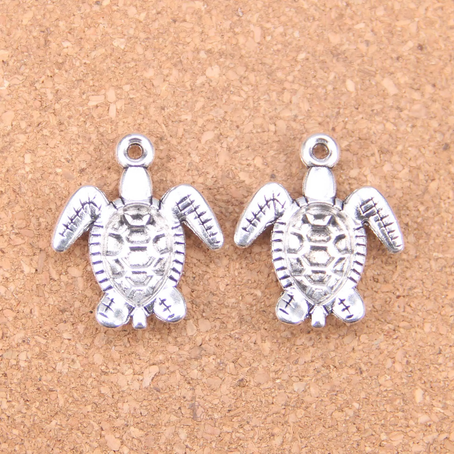 33 pezzi argento antico placcato bronzo tartaruga tartaruga marina ciondolo charms collana fai da te braccialetto braccialetto risultati 26 23mm2490