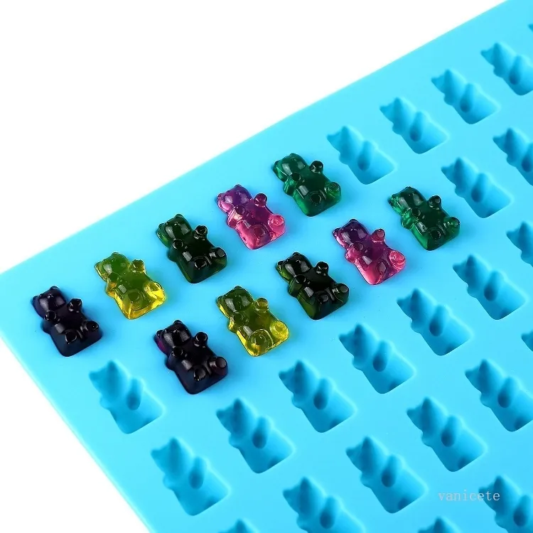 Silikonowy Gummy Bear Candy Formy Pieczenia Formy Czekolada z 1 Dopoperami Nonstick Food Grade Silikonowe Narzędzia kuchenne T2I51793