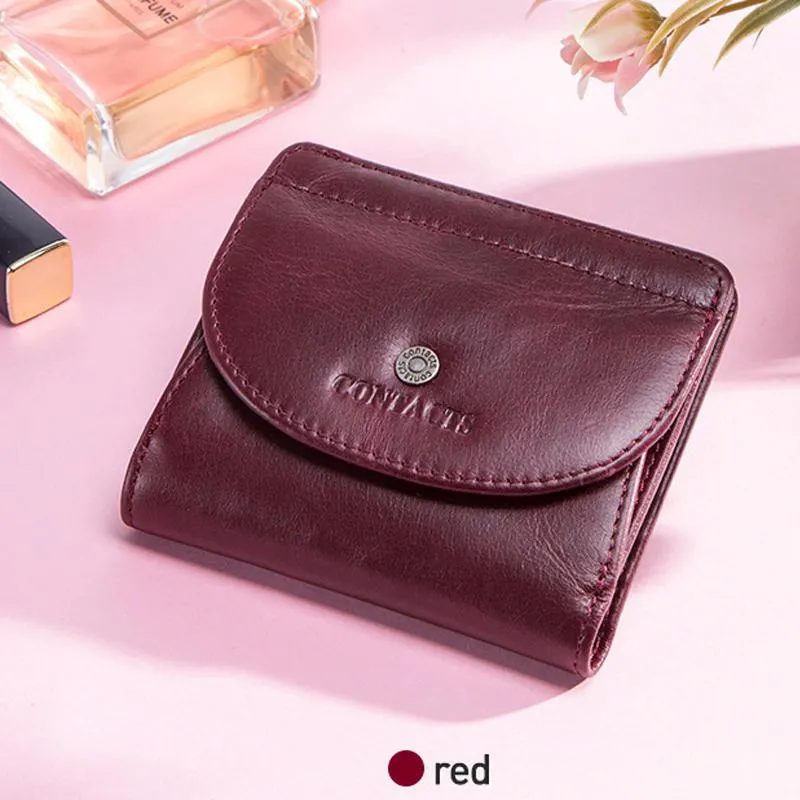 Wallets Women's Wallet Female Genuine Leather Card Holder Small Minimalist Womens And Purses Key Organizer Mini Passport Cove239s