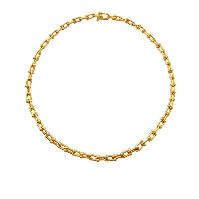 Chains Women Jewelry Hip Hop Choker Necklace Design Selling Golden Plating High Quality Brass Metal For Party Gift307F