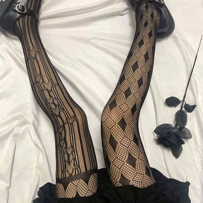 Lolita Çoraplar Harajuku Tarzı Fishnet Tayt Farklı Desen Kulübü Giyim Parti Külotlu Çorap Seksi Iç Çamaşırı Cosplay Gotik Kostüm Y1130