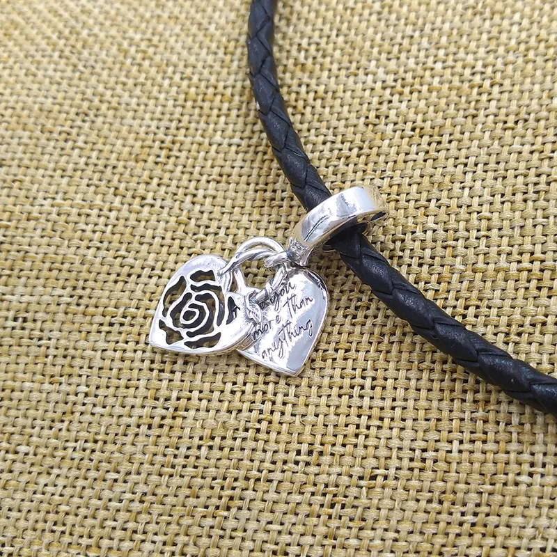 Mode 100% 925 Sterling Zilveren Sieraden Pandora Charm Rose Heart Hangslot Dangle Kralen Armbanden met Logo Ale Bangle Vrouwen Mannen Verjaardagscadeau Valentijnsdag 790086C00