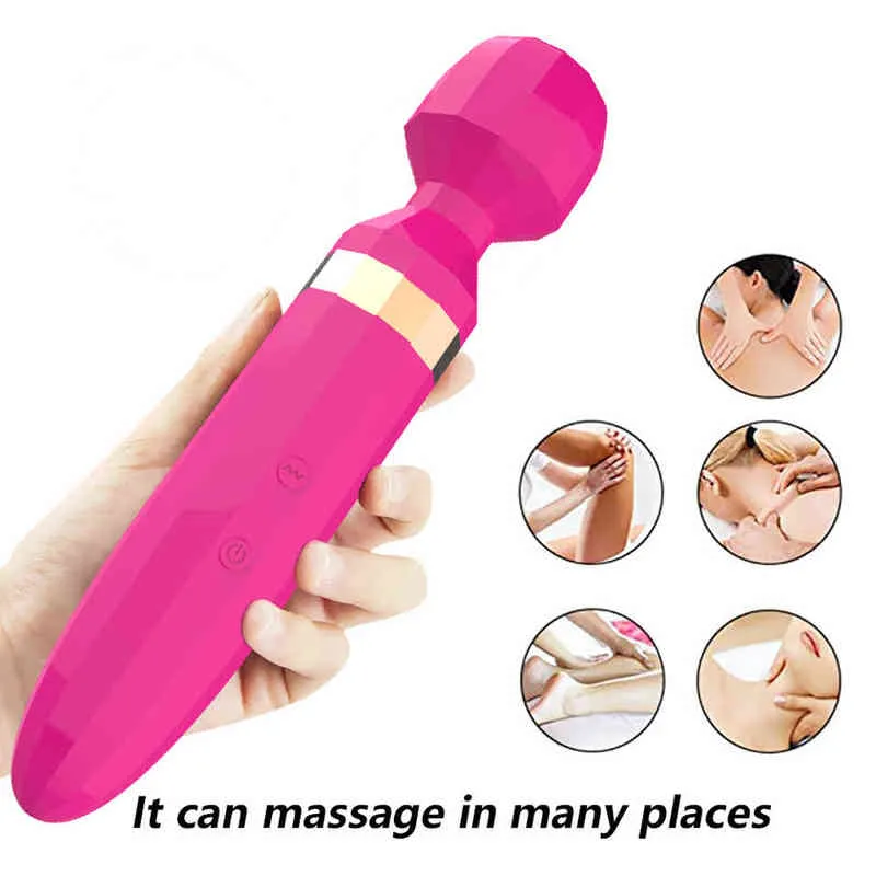 Nexy Sex Produits Vibromator AV Outils pour Femmes Produits intimes Masturbateur Silicone Silicone Multi-fréquence Vibrant Baguette magique Vibro Jeux Vibro Adulte0210