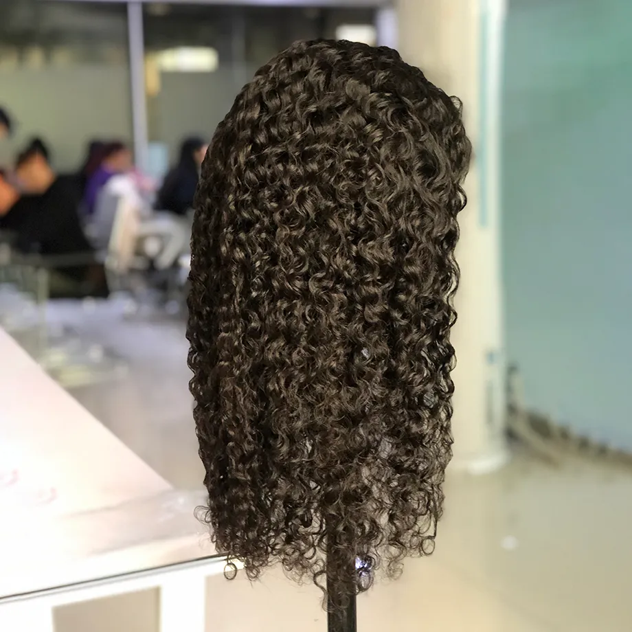 Onda de água peruca encaracolado frente do laço perucas de cabelo humano para preto feminino bob longo profundo frontal peruca brasileira molhado e ondulado57382269576511
