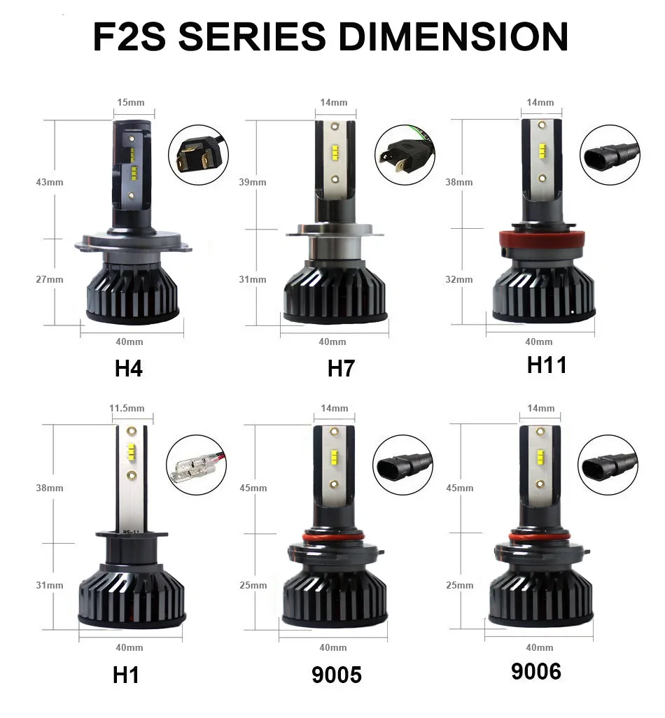 Heyword 22000LM h4 h7 h1 LED headlights 9006 9005/hb3 H7 h11 H3 6000K ZES chip led Auto Car Headlight Bulbs