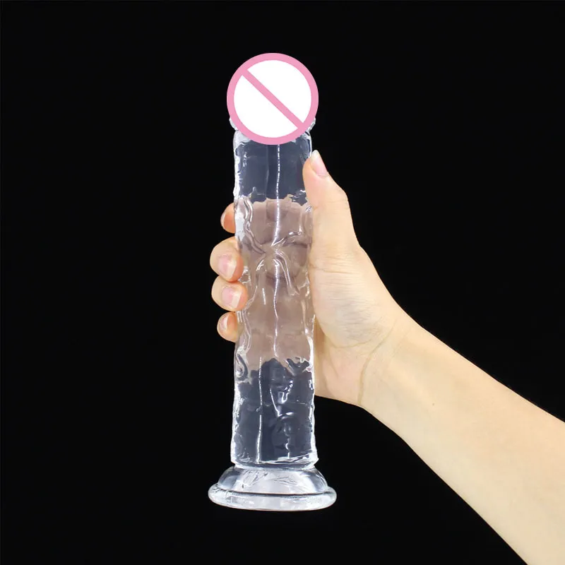 Dildos de Yutong para Mulher Cristal Transparente Sentimento Galo Pênis Adultos Brinquedos Ventosa Copa Dildo Lésbica Dick Toy Adultanal Butt Plug