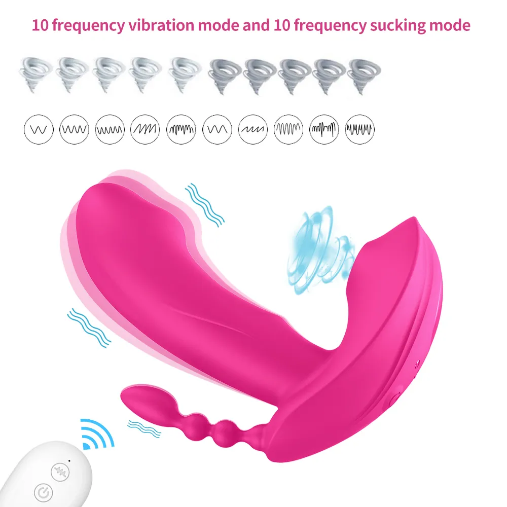 Всасывая вибраторы для женщин трусики вибрирующие присоски анальный VAGINA CLITORIS стимулятор носимый оральный всасывающий эротическая сексуальная игрушка 3 в 1