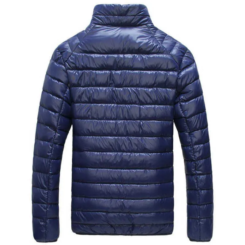 2021 Sonbahar Kış Beyaz Ördek Downs Ceket Erkekler Ultralight Taşınabilir Parkas Coat Rahat Sıcak Rüzgar Geçirmez Ceket Erkek Dış Giyim 5XL 6XL X0621