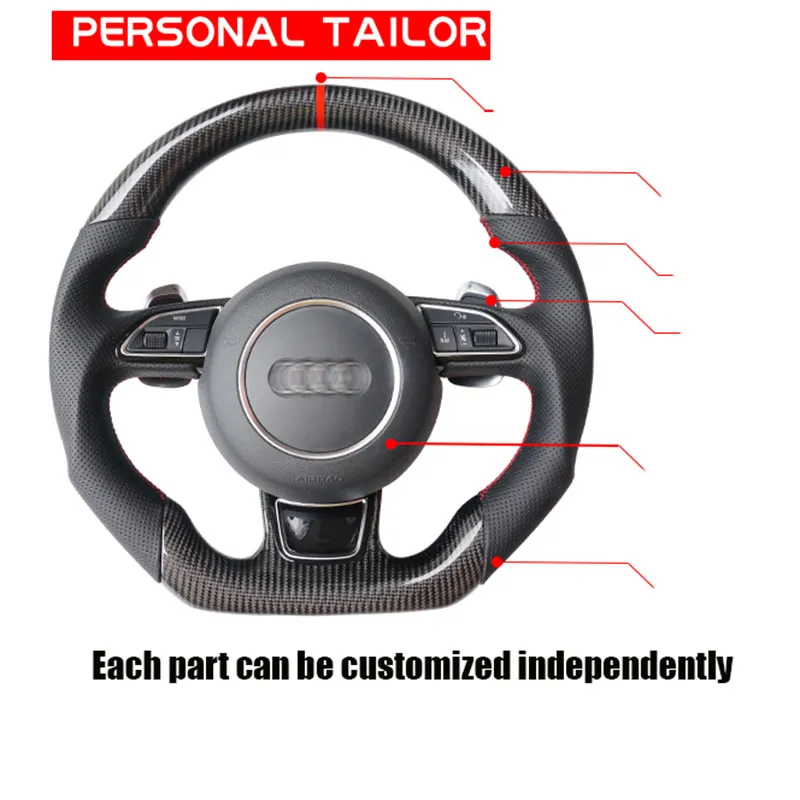 Применимо ко всей серии Audi модифицированного углеродного волокна рулевого колеса