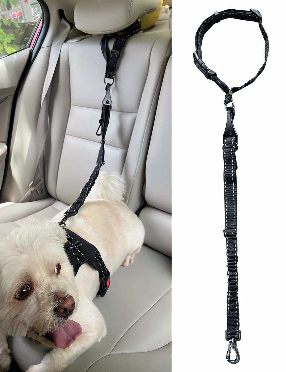 Regulowany pasek Pies Kot Samochodowy Bezpieczeństwo Pet Seat Pojazd Posiedzenia Pet Leas Dog Magic Clip Pet Supplies Safe Dźwignia Traction Collar 211006