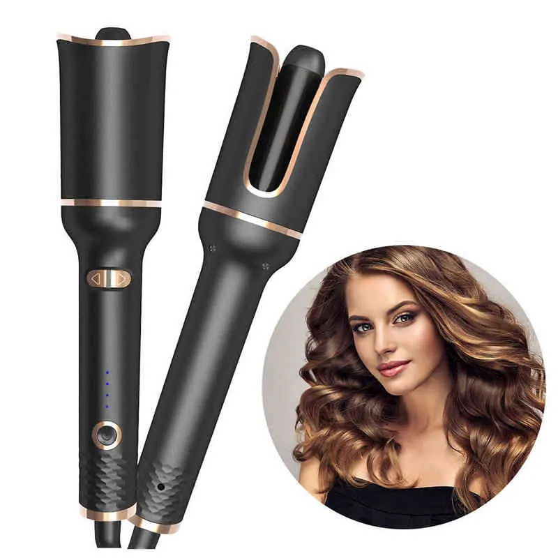 Automatisk roterande keramikhår Curler Automatisk Curling Järn Styling Verktyg Hårjärn Curling Wand Air Spin och Curl Curler Hair Wave W220312