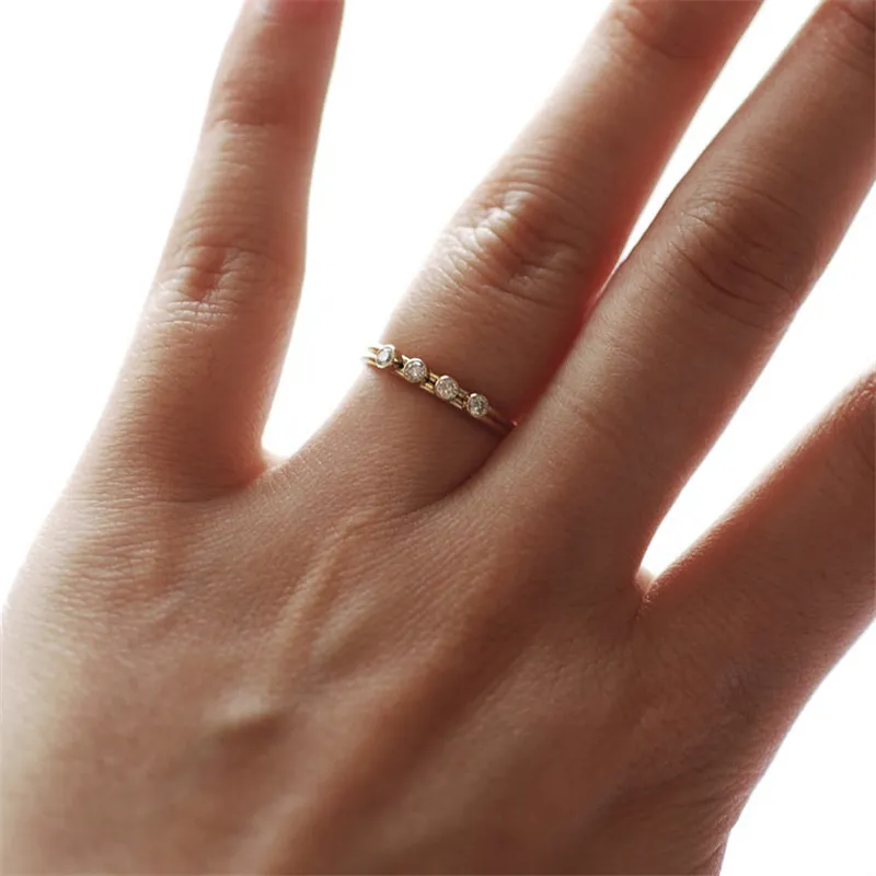 14K guldfylld zirkon ring guld smycken boho knuckle anillos mujer minimalistisk stapling bohemian