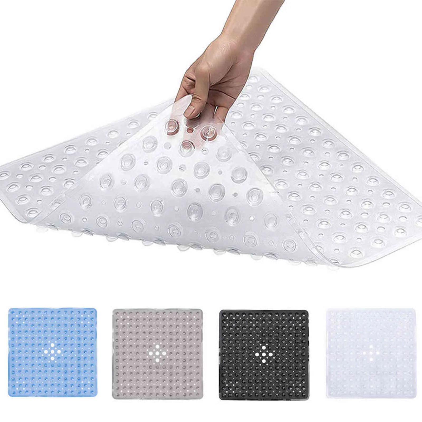 Badmatta Massage PVC Badrumsmattor Säkerhetsdusch Anti Slip Foot Pad Bathtub Mats med sugkoppar Golvmatta 211109