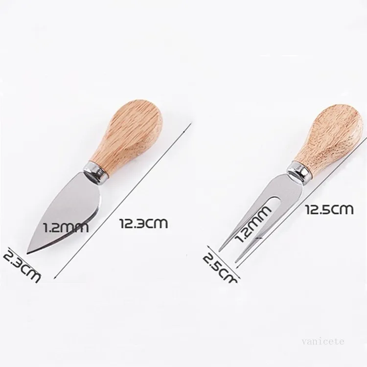 Ostkniv set ost verktyg sätta ekhandtag kniv gaffel skovel kit graters bakning ost smör pizza skivor cutter kök verktyg t2i52218