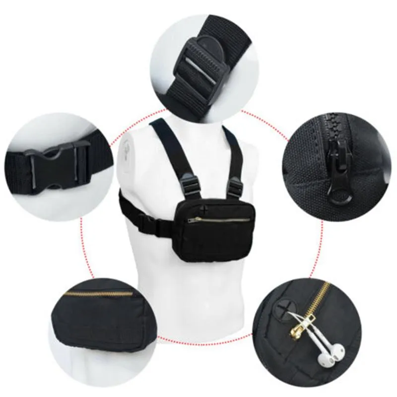 Mini Men Brust Rig Streetwear Outdoor Sport Tailentasche Klettern Schulter Telefon Geldgurt Taktischer Rucksack2960