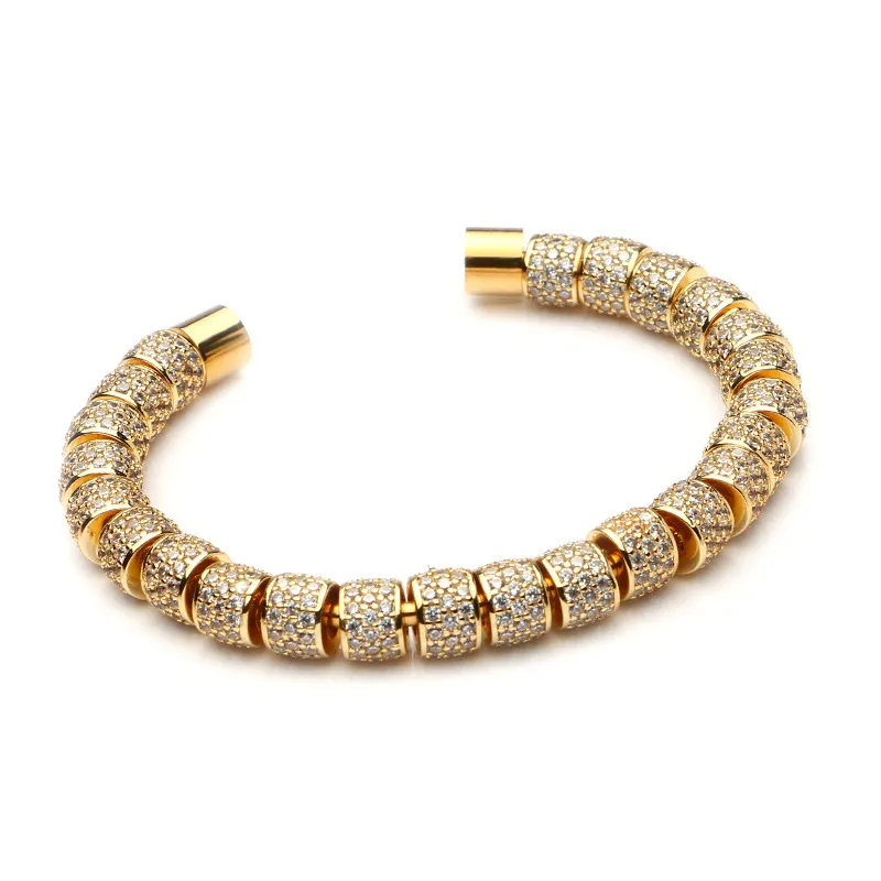 Fashion Gold Color Full CZ charme anil arjandas bracelet macrame Bread Bracelet avec micro pave clear cz watch protector cuir Bra7184448