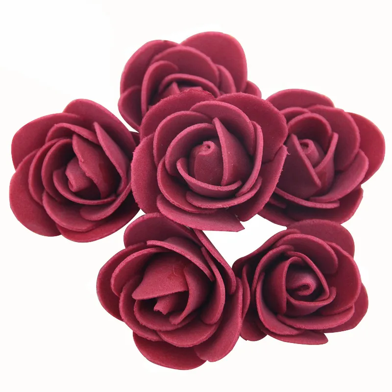 500 pz 3/5 cm schiuma artificiale teste di rose fiore corona fai da te casa decorazione di nozze fiori finti economici accessori fatti a mano 21031267k