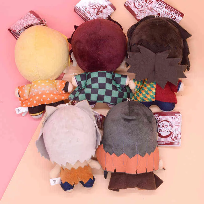 15cm Japão Anime Demon Slayer Tomioka Giyu Kamado Tanjirou Kamado Nezuko Agatsuma Zenitsu Brinquedos De Pelúcia Boneca Peluche Crianças Presente Y211119