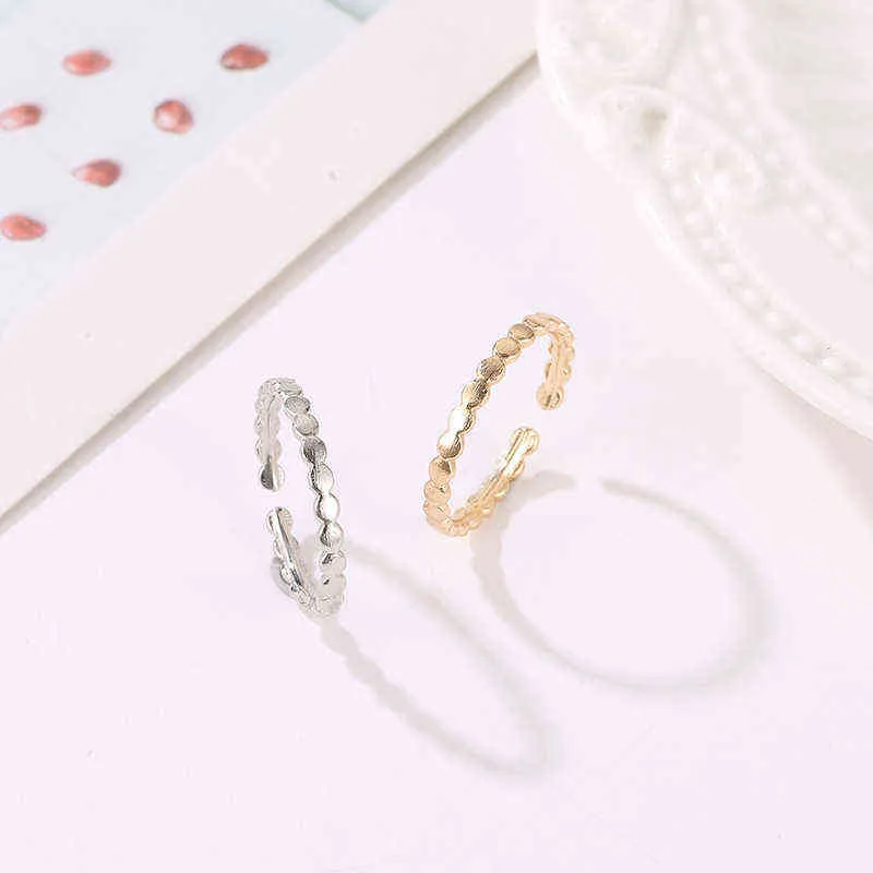 New creative jewelry popular simple jewelry geometric wave-shaped opening adjustable ring G1125