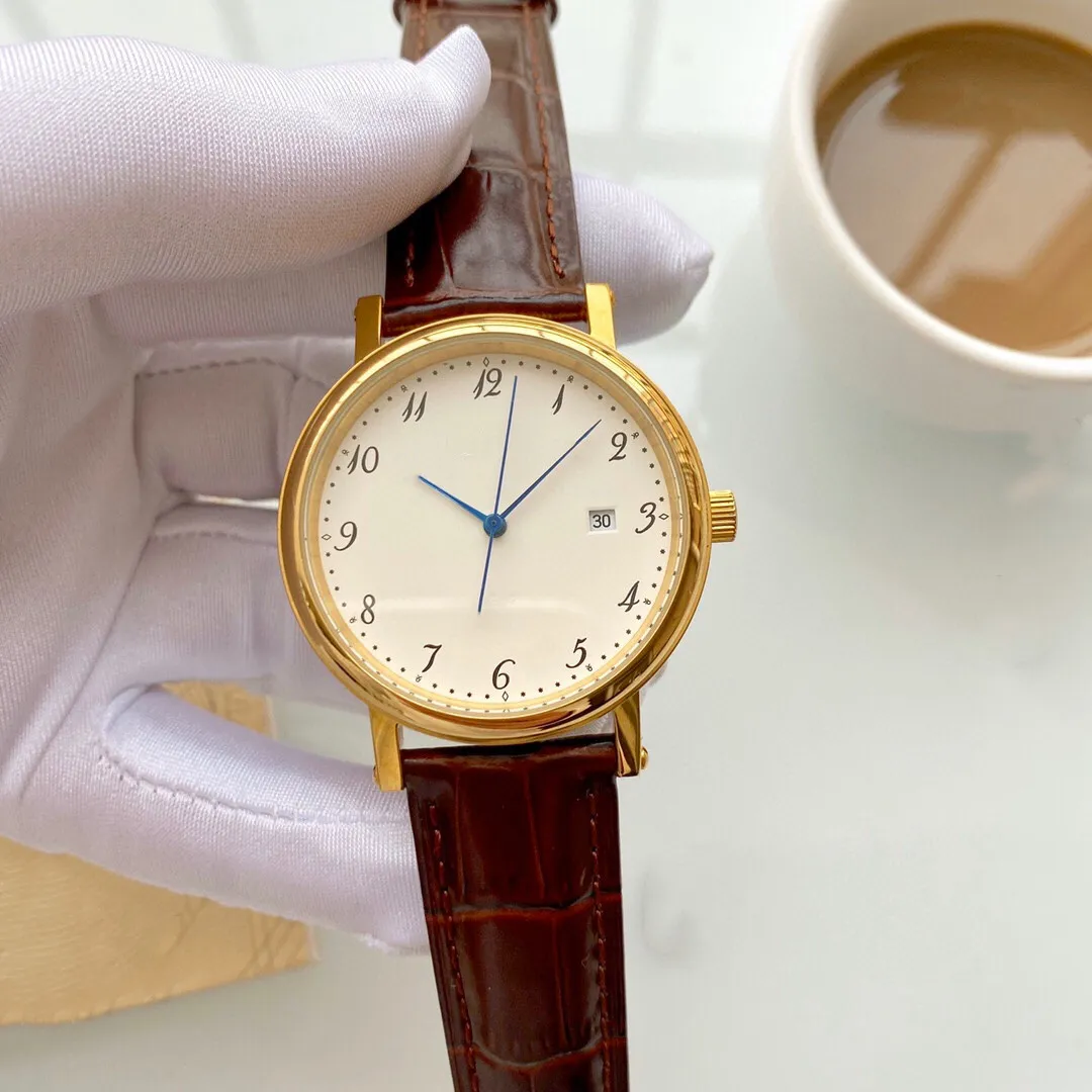 클래식 브랜드 자동 기계 시계 남자 스테인레스 스틸 기하학적 숫자 손목 시계 남성 사파이어 시계 41mm 진짜 가죽