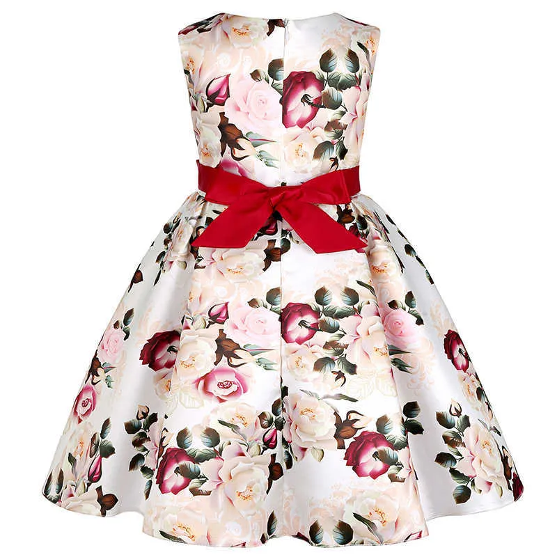 Bear Leader Kids Girls Party Princess Dresses Fashion Baby Floral Wedding Sleeveless Vestidos Kids Bowknot Elegant Costumes 210708