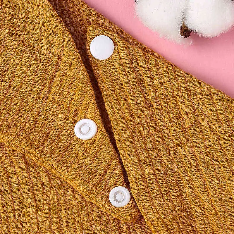 5 stks / partij Baby Bibs Katoen Accessoires Geboren Solid Color Snap Button Soft Driehoek Handdoek Voeden Drool Bibs 211117