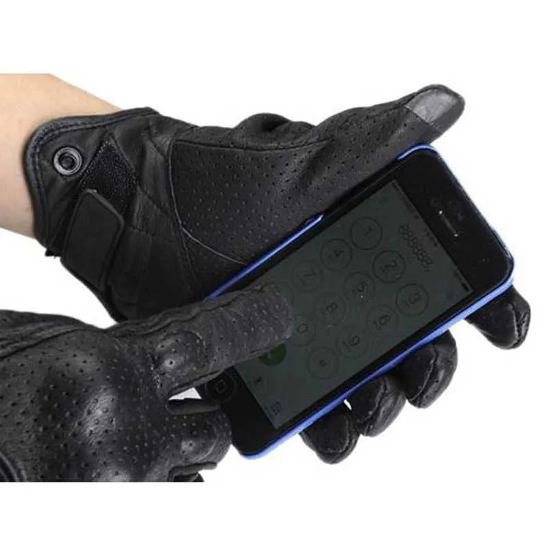 e de gants en cuir pour motards cool perforés pour hommes noirs gants de moto gants en cuir coupe-vent pour motocross M / L / XL Hot H1022