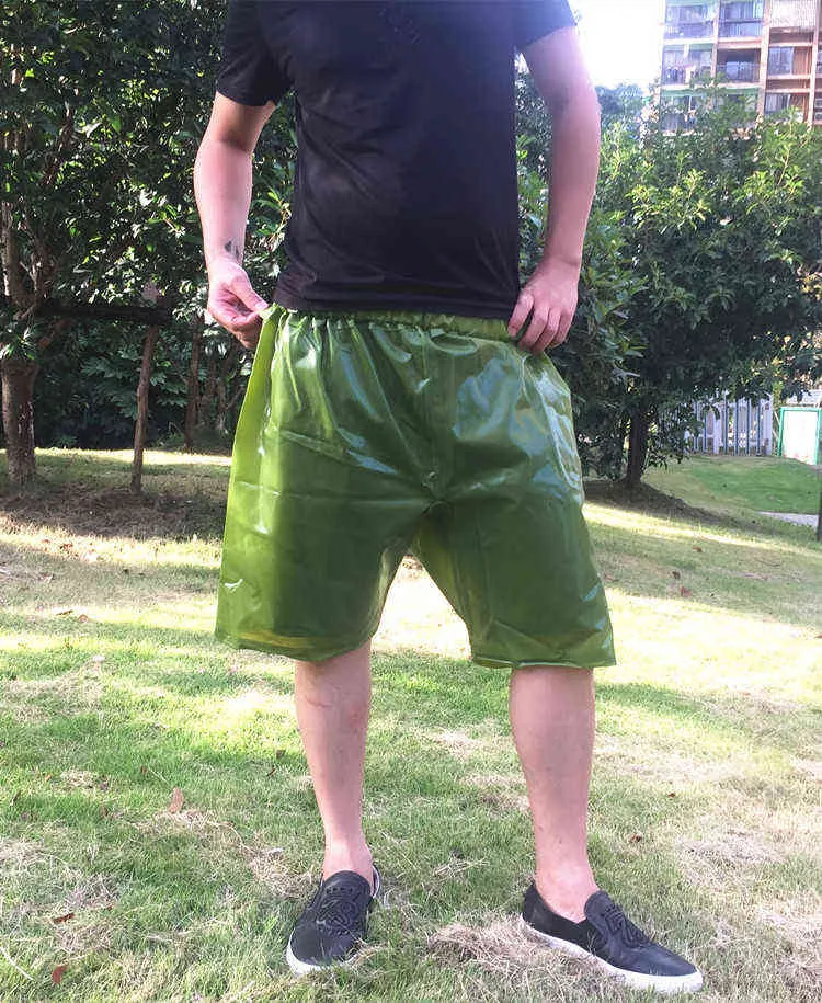 Green PVC Man shorts à prova d'água G12180123456789108520481