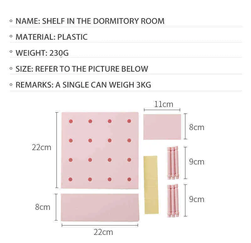 WG DIY hyllor väggförvaring rack hål tallrik hylla vardagsrum kök sovrum hänger flera lager 211102
