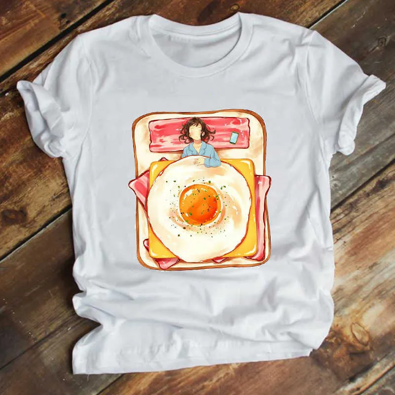 Kadın Giyim Zarif Baskı Kısa Kollu 90 S Lady Stil Moda Yaz Giysileri Baskı Üst Grafik Tshirt Kadın Tee T-shirt X0527
