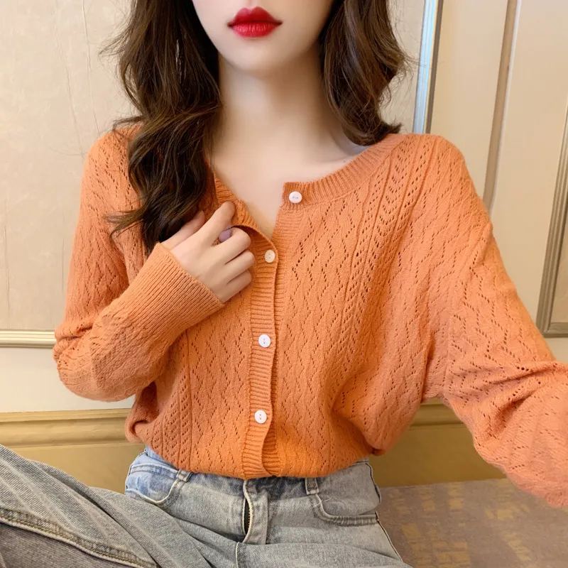 Primavera Knit Cardigans Donne scava fuori maglione Poncho Autunno Summer Style Style Chic Cardigan Cappotto Roupa Mujer 210430