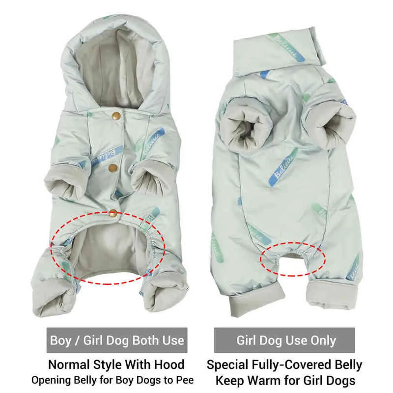Real Feather Down Jacket for Dogs Waterproof Super Warm Clothes Small Medium Snowsuit Winter Overalls Girl/Boy 220104