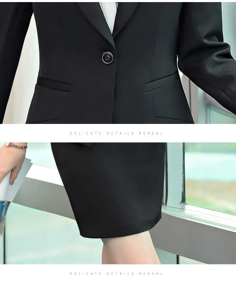 Mode dames pakken professionele slijtage dameskostuum winter slanke groot formaat blazer vrouwelijke kantoorbroek set hoge kwaliteit tweedelige 210527