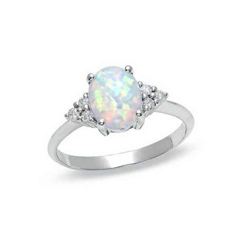 Mode Farbe Edelstein Diamant Ring einfache ovale Damen Ring Titan Stahl Edelstahl Ring G1125