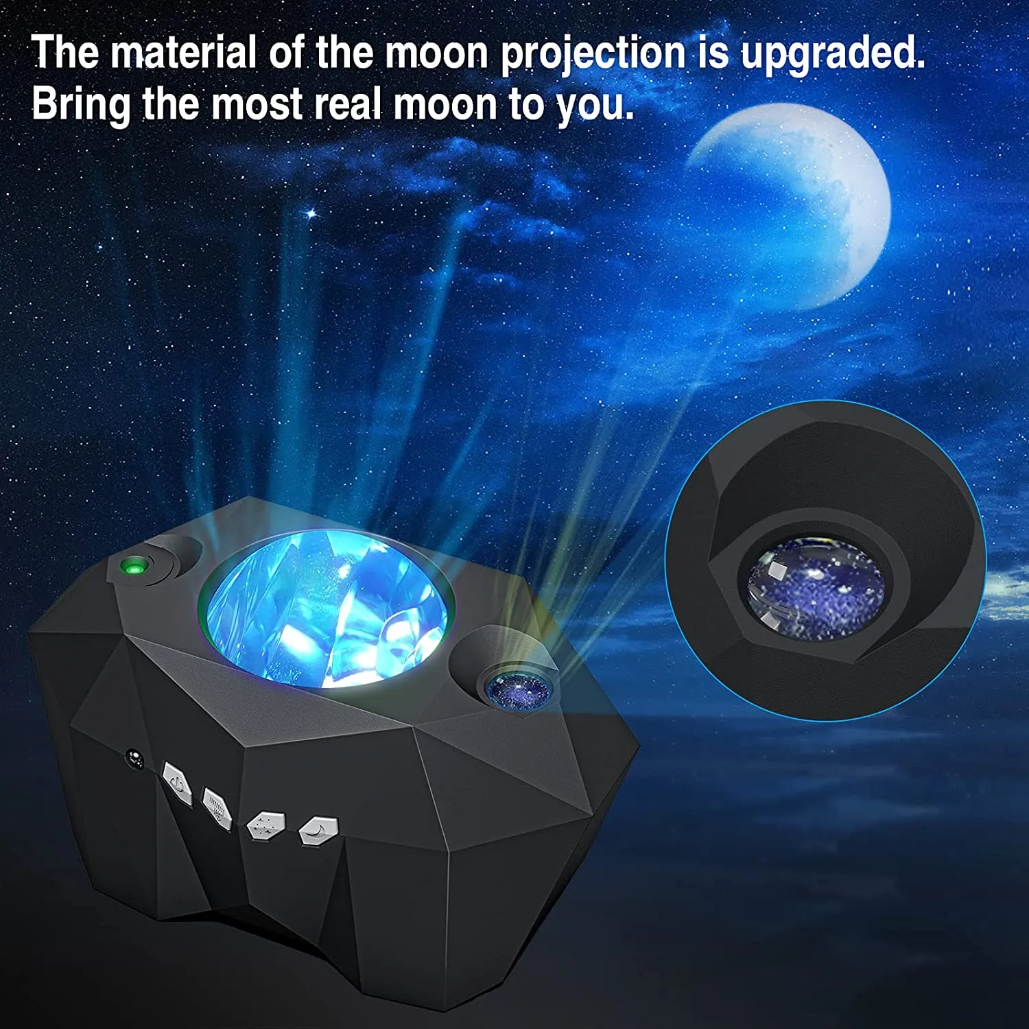 North Light Galaxy Ciel Étoilé Projecteur Espace Aurora Veilleuse Étoile Projecteur Nébuleuse Lune Lampe avec Bluetooth Musique Haut-Parleur4515674