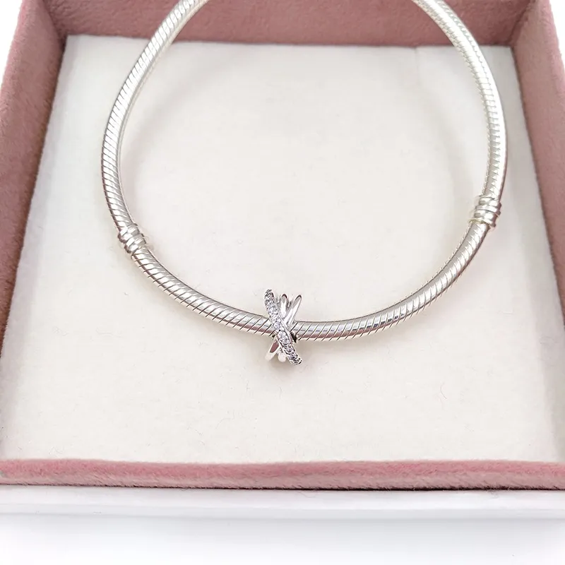 Ciondoli di cristallo setto gioielli che creano forniture Galaxy Spacer Charm Pandora bracciali in argento braccialetto da donna catena collana con ciondolo perline regalo festa della mamma 791994CZ