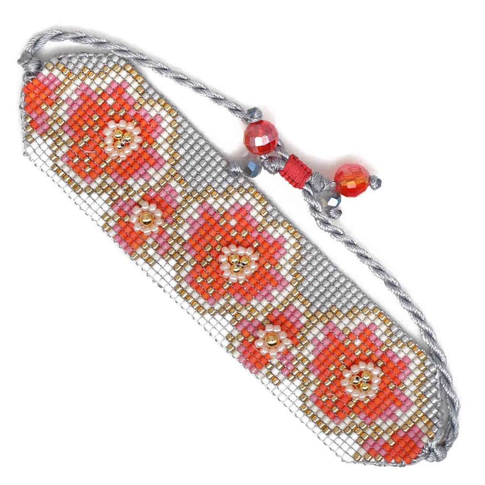 Mauvais œil charme pour femmes hommes turc Miyuki bijoux verre perlé Bracelet fleur motif Pulseras Femme cadeau fait main