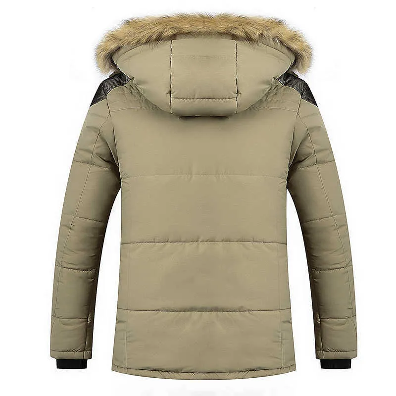 Lifenwenna Vinterjacka Män Varumärke Kläder Mode Casual Slim Tjock Varma Mens Coats Parkas med Hooded Long Overcoats Man 5XL 210528