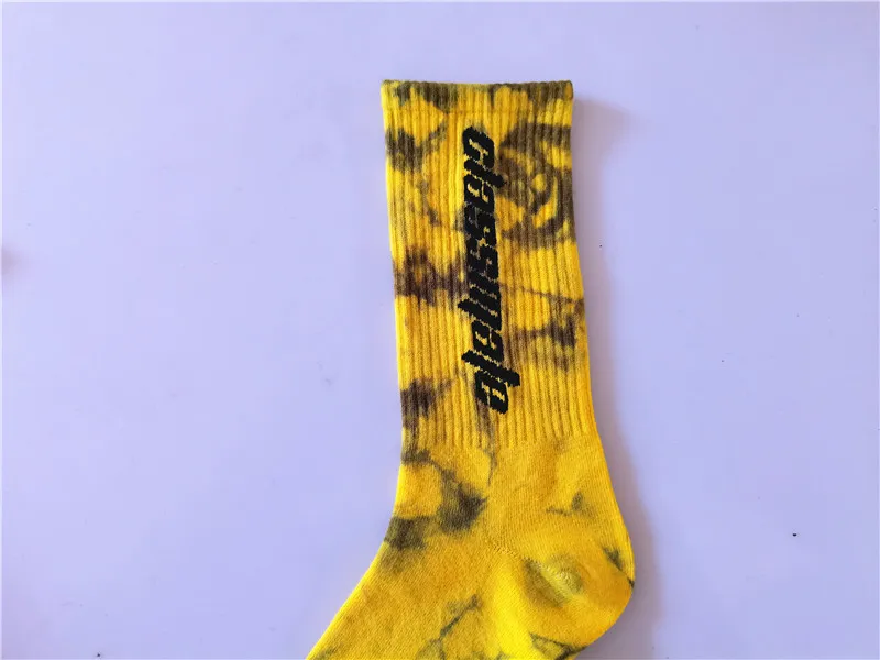 Mode hommes chaussettes Tie-dye Calabasas personnalité coloré Match marée jeunesse es/boîte cadeau PackDF63
