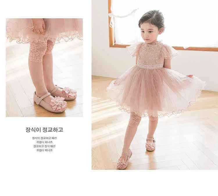 Barnflickor Leggings Baby Girl Flower Kid Toddlers Comfort Stretchy Byxor Sommarbyxor Fashion 211103