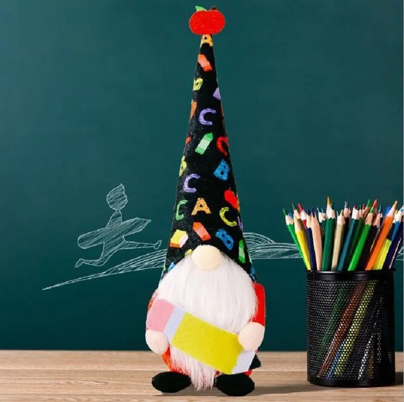 2021 Teacher Gift Party Supplies Gnomes Back to Apple Pencil Plush Dolls from Students End of The School Year Decor