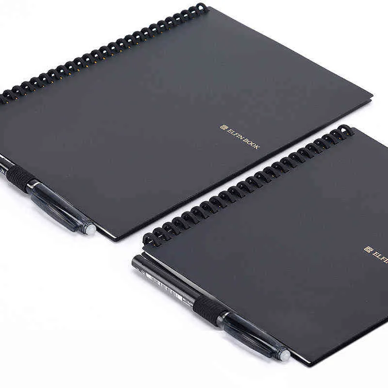 Elfinbook Smart Réutilisable Effaçable Spirale A5 Cahier Papier Bloc-Notes Pocketbook Journal Journal Bureau École Dessin Cadeau 211103308B