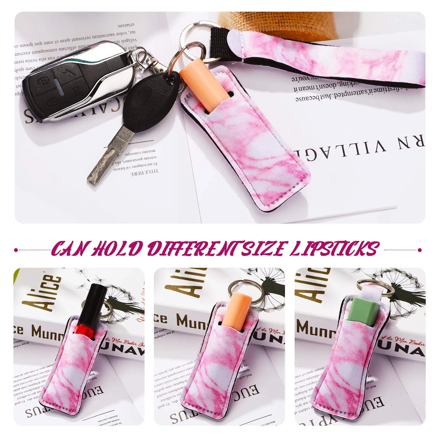 Chapstick Keychain Tutucuları, Wristlet Landards Ruj Tutucu Kovan Tutucu Tutucu Tutucu Chapstick3509221 için