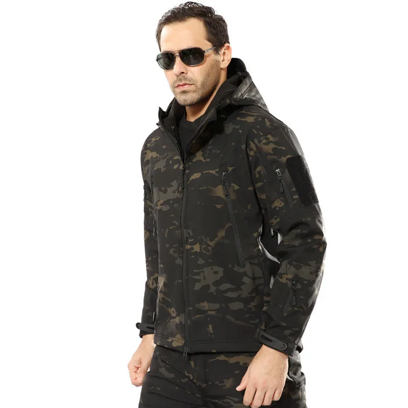 Militärjacke Männer Winter Camouflage Taktische Wasserdichte Windjacke Mit Kapuze Männlich Camo Mantel Plus Größe 5XL Bomber Armee Jacke Männer 210518