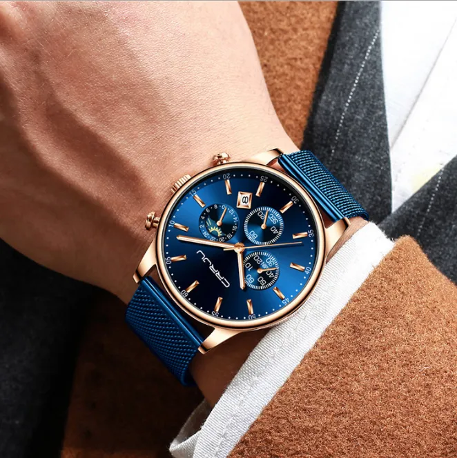CRRJU 2266 Quartz CWP MEN MENS Titta på Selling Casual Personality Watches Fashion Popular Student Wristwatches With Rostly Steel 2275