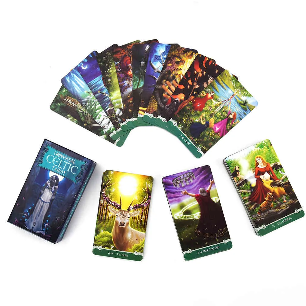 Universal Celtic Tarot 78 Cards Deck Floreana Nativo Juego con e Guidebook Board Divination Reading Love Moon Near me Beginners