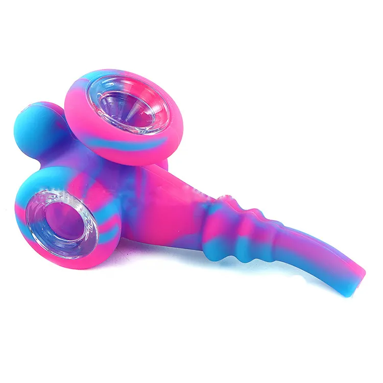 Fashion style Smoking Set with Glass Bowl Accessories Portable Silicone Pipes